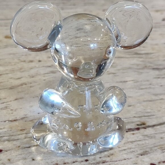 Vtg American Cut Crystal Bear Paperweight Figurine Bullicante Bubbles Taiwan 4" - Picture 8 of 11